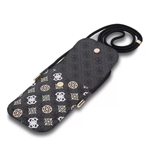 Guess PU 4G Peony Multicolor Telefon Táska fekete