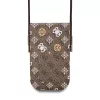 Guess PU 4G Peony Multicolor Telefon Táska Barna
