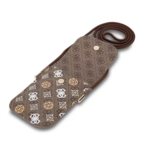 Guess PU 4G Peony Multicolor Telefon Táska Barna