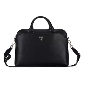   Guess PU barázdázott Triangle Logo laptop táska 13/14/15 fekete
