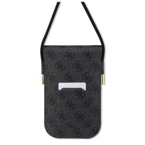 Guess PU 4G Metal Logo Script telefon táska fekete