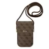 Guess PU 4G Metal Logo Script telefon táska barna