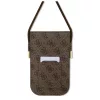 Guess PU 4G Metal Logo Script telefon táska barna