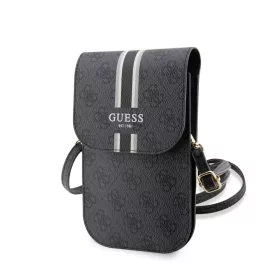Guess PU 4G Printed Stripes telefon táska fekete