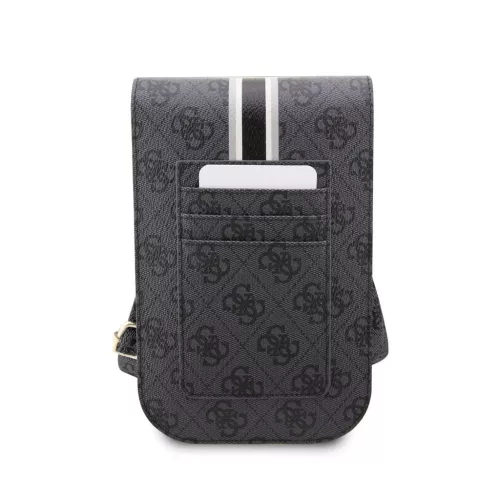 Guess PU 4G Printed Stripes telefon táska fekete