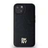 DKNY PU Leather Repeat Pattern Stack Logo MagSafe tok iPhone 14 készülékhez fekete