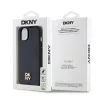 DKNY PU Leather Repeat Pattern Stack Logo MagSafe tok iPhone 14 készülékhez fekete