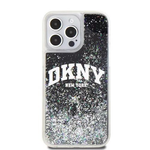 DKNY Liquid Glitter Arch Logo tok iPhone 12/12 Pro készülékhez fekete