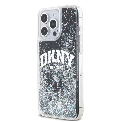 DKNY Liquid Glitter Arch Logo tok iPhone 12/12 Pro készülékhez fekete