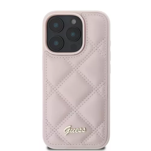 Guess PU bőr Quilted tok iPhone 16 Pro Max készülékhez rózsaszín