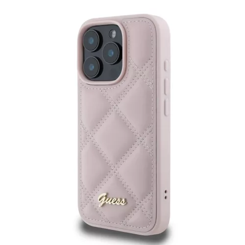 Guess PU bőr Quilted tok iPhone 16 Pro Max készülékhez rózsaszín
