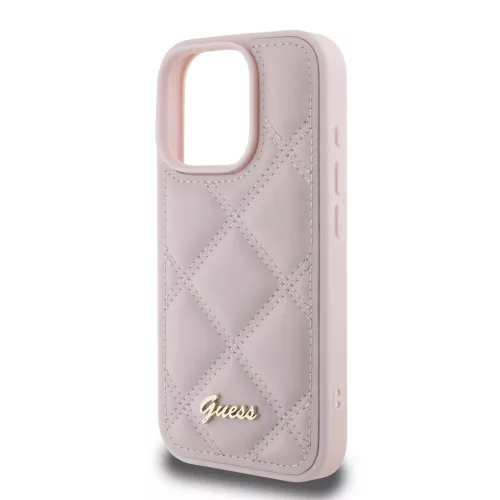 Guess PU bőr Quilted tok iPhone 16 Pro Max készülékhez rózsaszín