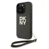 DKNY PU Leather Stack Logo csuklópántos tok iPhone 16 Pro Max készülékhez zöld