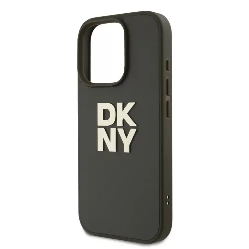 DKNY PU Leather Stack Logo csuklópántos tok iPhone 16 Pro Max készülékhez zöld