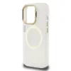 Guess IML Gold Outline Stand Camera Frame MagSafe tok iPhone 15 Pro készülékhez átlátszó