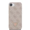 Guess PU 4G Strass Triangle Metal Logo tok iPhone 16e/17e készülékhez rózsaszín