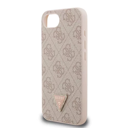 Guess PU 4G Strass Triangle Metal Logo tok iPhone 16e/17e készülékhez rózsaszín