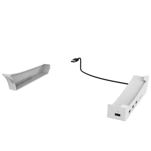 iPega P5S008 vízszintes állvány USB HUB-val PS5 Slim/PS5 Pro készülékhez fehér