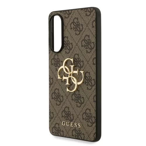 Guess PU 4G Metal Logo tok Samsung Galaxy S25 Edge készülékhez barna