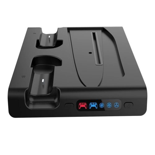 iPega P5S006H multifunkciós töltő RGB állvány hűtéssel PS5 Slim készülékhez fekete