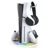 iPega P5S045 függőleges töltőállvány RGB világítással PS5 Slim/PS5 Pro készülékhez fehér (Damage Package)