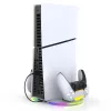 iPega P5S045 függőleges töltőállvány RGB világítással PS5 Slim/PS5 Pro készülékhez fehér (Damage Package)