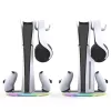 iPega P5S045 függőleges töltőállvány RGB világítással PS5 Slim/PS5 Pro készülékhez fehér (Damage Package)