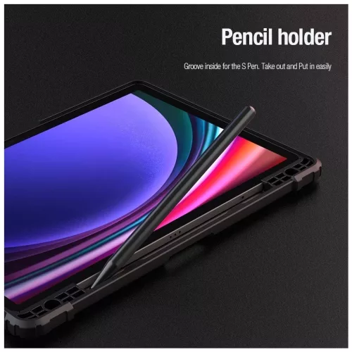 Nillkin Bumper PRO védőállványos, többszögű tok Samsung Galaxy Tab S9/S10 FE készülékhez fekete