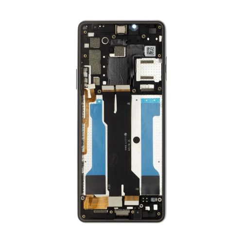 LCD kijelző + érintőegység + elülső burkolat Sony BT52 Xperia 10 III készülékhez fekete (Service Pack)