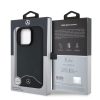 Mercedes Wood Imitation and Smooth Leather MagSafe tok iPhone 16 Pro készülékhez fekete