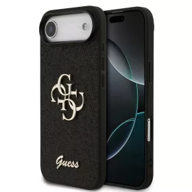   Guess PU Fixed Glitter 4G Metal Logo tok iPhone 17 Air készülékhez fekete