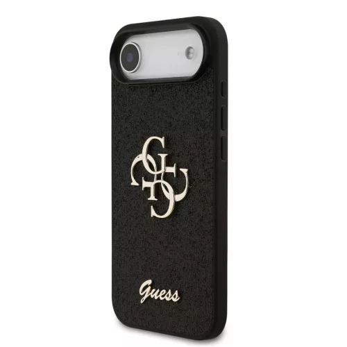 Guess PU Fixed Glitter 4G Metal Logo tok iPhone 17 Air készülékhez fekete