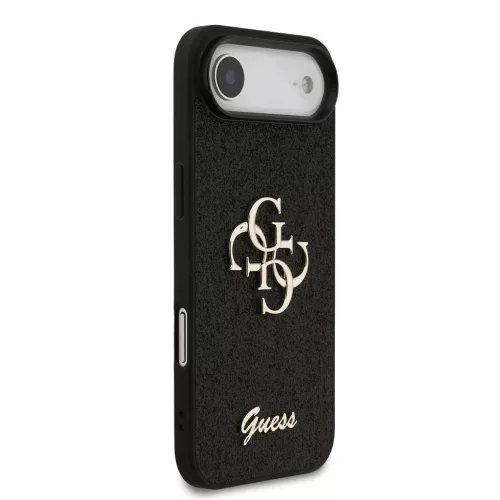 Guess PU Fixed Glitter 4G Metal Logo tok iPhone 17 Air készülékhez fekete