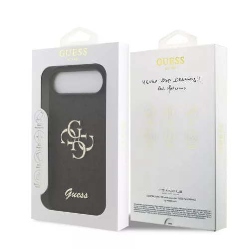 Guess PU Fixed Glitter 4G Metal Logo tok iPhone 17 Air készülékhez fekete