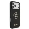 Guess PU Fixed Glitter 4G Metal Logo tok iPhone 17 Pro Max készülékhez fekete