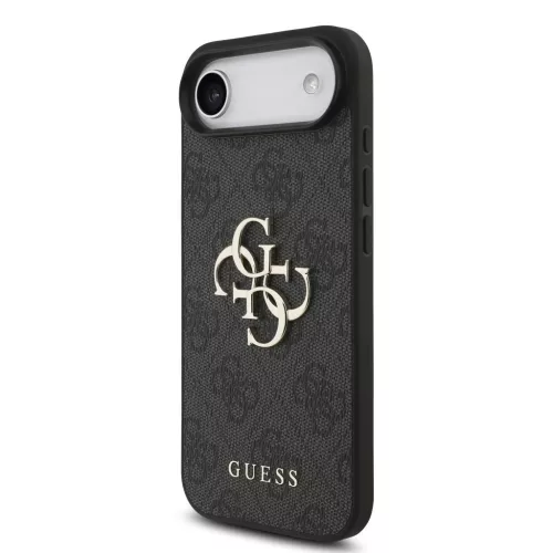 Guess PU 4G Metal Logo Strap hátsó tok iPhone 17 Air készülékhez fekete