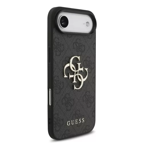 Guess PU 4G Metal Logo Strap hátsó tok iPhone 17 Air készülékhez fekete