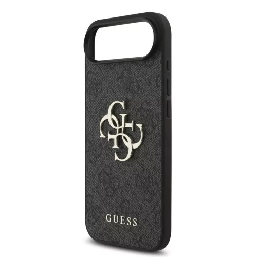 Guess PU 4G Metal Logo Strap hátsó tok iPhone 17 Air készülékhez fekete