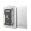 Guess PU 4G Metal Logo Strap hátsó tok iPhone 17 Air készülékhez fekete