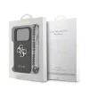 Guess PU 4G Metal Logo Strap hátsó tok iPhone 17 Pro készülékhez fekete