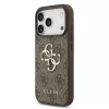 Guess PU 4G Metal Logo Strap hátsó tok iPhone 17 Pro készülékhez barna
