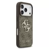 Guess PU 4G Metal Logo Strap hátsó tok iPhone 17 Pro készülékhez barna