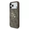Guess PU 4G Metal Logo Strap hátsó tok iPhone 17 Pro Max készülékhez barna