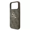 Guess PU 4G Metal Logo Strap hátsó tok iPhone 17 Pro Max készülékhez barna