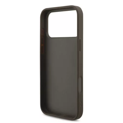 Guess PU 4G Metal Logo Strap hátsó tok iPhone 17 Pro Max készülékhez barna