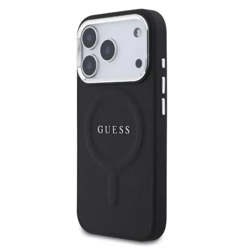 Guess PU Saffiano MagSafe hátsó tok iPhone 17 Pro készülékhez fekete