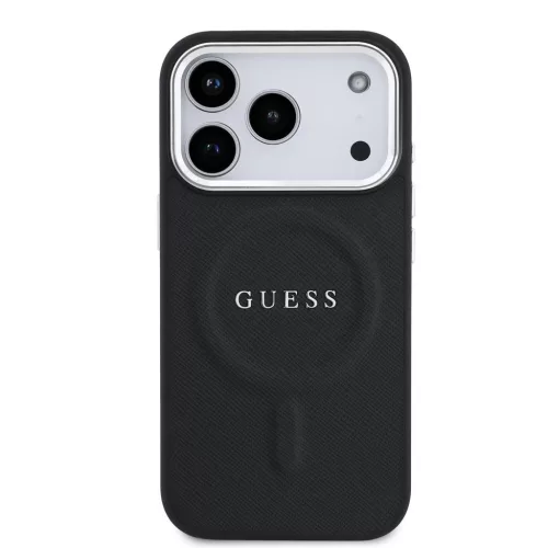Guess PU Saffiano MagSafe hátsó tok iPhone 17 Pro készülékhez fekete
