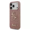 Guess PU Fixed Glitter 4G Metal Logo hátsó tok iPhone 17 Pro készülékhez rózsaszín