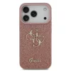 Guess PU Fixed Glitter 4G Metal Logo hátsó tok iPhone 17 Pro készülékhez rózsaszín