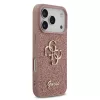 Guess PU Fixed Glitter 4G Metal Logo hátsó tok iPhone 17 Pro készülékhez rózsaszín